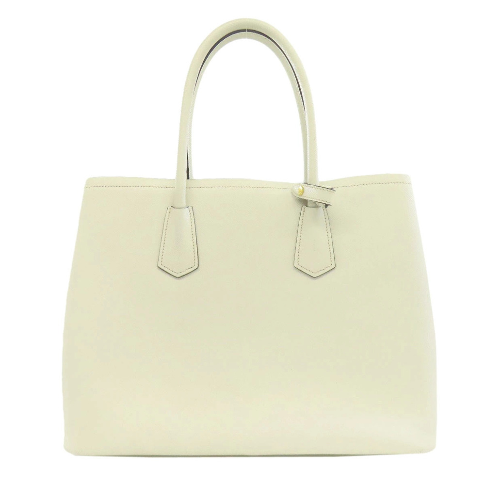 Prada leather Chalk Tote Bag White Double Saffiano Cuir